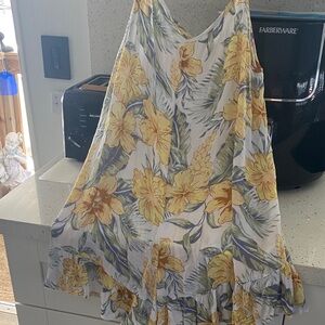 Floral Yellow and blue green romper